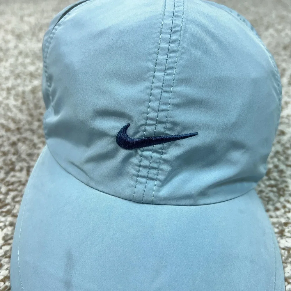 Nike‎ Hat Cap Strap Back Boys One Size Blue Dri-FIT Running Featherlight Swoosh